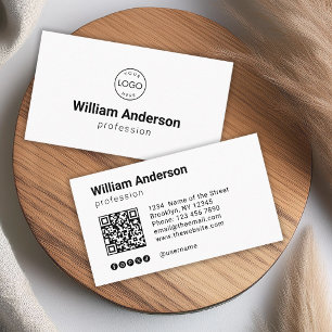 Zwart Witte Aangepaste Logo QR Code Sociale Media Visitekaartje