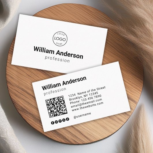 Zwart Witte Aangepaste Logo QR Code Sociale Media  Visitekaartje