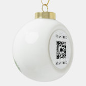 Zwart-witte aangepaste QR-code kerst Keramische Bal Ornament (Links)