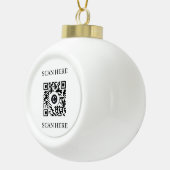 Zwart-witte aangepaste QR-code kerst Keramische Bal Ornament (Rechts)