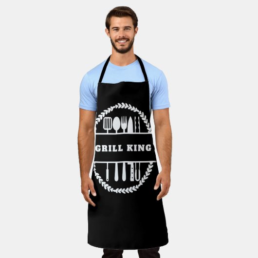 Zwart-witte aangepaste tekst Papa koken Chef Schort (Gedragen)