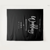 Zwart-witte aangepaste trouwachtergrond wandkleed (Voorkant (horizontaal))