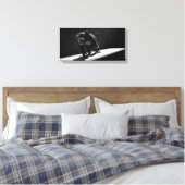Zwart-Witte Aap Canvas Afdruk (Insitu (Slaapkamer))