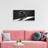 Zwart-Witte Aap Canvas Afdruk (Insitu (Woonkamer))