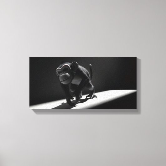 Zwart-Witte Aap Canvas Afdruk (Voorkant)
