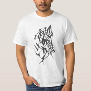 Zwart-Witte Abstract Tribal Tattoo Kunst Knijpen T-shirt