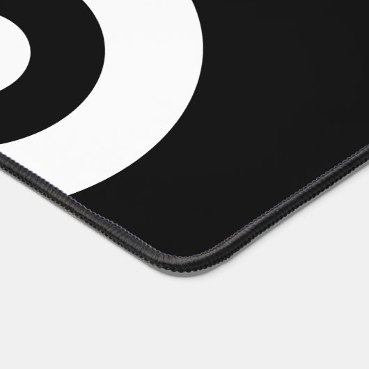 Zwart-witte Abstracte cirkels op rood Bureaumat (Hoek)