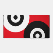Zwart-witte Abstracte cirkels op rood Bureaumat (Voorkant)