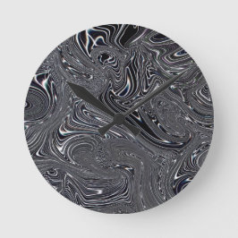 Zwart-witte abstracte digitale kunst ronde klok