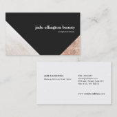 Zwart-witte Abstracte geometrische kopercondensato Visitekaartje (Voorkant / Achterkant)