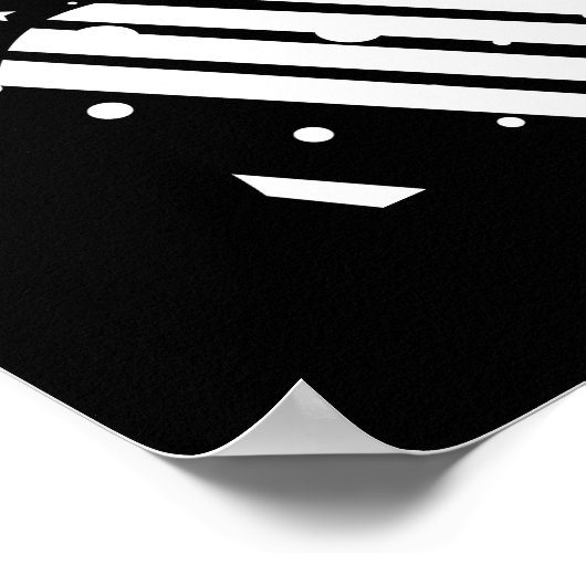 Zwart-witte Abstracte geometrische kunst Poster (Hoek)