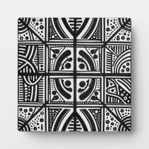 Zwart Witte Abstracte Geometrische Patroon Fotoplaat