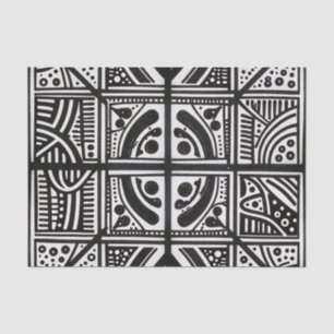 Zwart Witte Abstracte Geometrische Patroon Tissuepapier