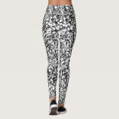 Zwart-witte Abstracte hedendaagse Leggings (Achterkant)