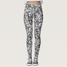 Zwart-witte Abstracte hedendaagse Leggings