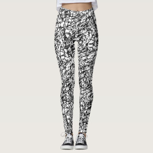 Zwart-witte Abstracte hedendaagse Leggings