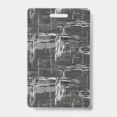 Zwart Witte Abstracte Kunst Interieurontwerp Textu Badge (Achterkant)