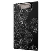 Zwart-witte abstracte lente bloemen klembord (Links)