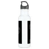 Zwart-witte abstracte lente bloemen waterfles  (Achterkant)