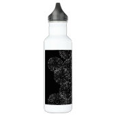 Zwart-witte abstracte lente bloemen waterfles  (Links)