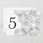 Zwart-witte abstracte lentebloemen briefkaart (Voorkant / Achterkant)