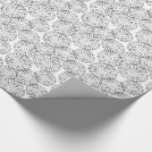 Zwart-witte abstracte lentebloemen cadeaupapier (Hoek)