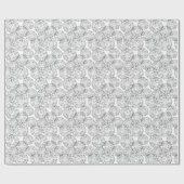 Zwart-witte abstracte lentebloemen cadeaupapier (Vlak)