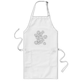 Zwart-witte abstracte lentebloemen lang schort