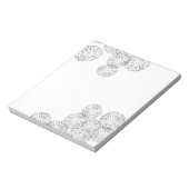 Zwart-witte abstracte lentebloemen notitieblok (Linkerzijde)