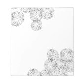 Zwart-witte abstracte lentebloemen notitieblok (Voorkant)