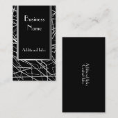 Zwart-witte Abstracte lijnen Visitekaartje 2 (Voorkant / Achterkant)