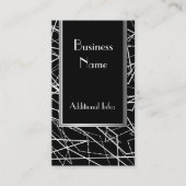Zwart-witte Abstracte lijnen Visitekaartje 2 (Voorkant)