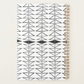 Zwart witte Abstracte Lijnen Vormen Persoonlijke P Planner (Achterkant)