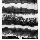 Zwart-witte Abstracte moderne verlichtingskunst Douchegordijn (Voorkant)