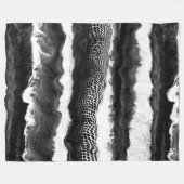 Zwart-witte Abstracte moderne verlichtingskunst Fleece Deken (Voorkant (Horizontaal))