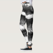 Zwart-witte Abstracte moderne verlichtingskunst Leggings (Links)