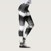 Zwart-witte Abstracte moderne verlichtingskunst Leggings (Rechts)