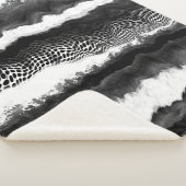 Zwart-witte Abstracte moderne verlichtingskunst Sherpa Deken (3/4)