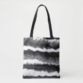 Zwart-witte Abstracte moderne verlichtingskunst Tote Bag (Voorkant)