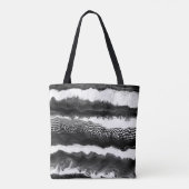 Zwart-witte Abstracte moderne verlichtingskunst Tote Bag (Achterkant)
