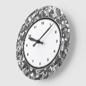 Zwart-witte abstracte muurklok grote klok (Hoek)