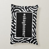 Zwart Witte Abstracte Patroon Hashtag Studentenhui Accent Kussen (Achterkant (Verticaal))