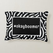 Zwart Witte Abstracte Patroon Hashtag Studentenhui Accent Kussen (Achterkant)