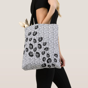 Zwart Witte Abstracte Patroon Moderne Wandkunst Tote Bag