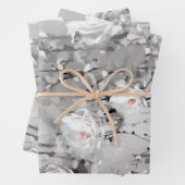 Zwart-witte Abstracte sneeuwventilator Inpakpapier Vel (In situ)