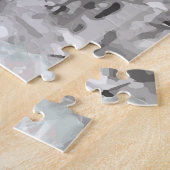 Zwart-witte Abstracte sneeuwventilator Legpuzzel (Zijkant)