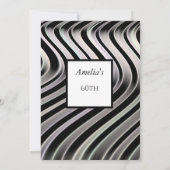 Zwart Witte Abstracte Verjaardagsfeestje Kaart (Achterkant)