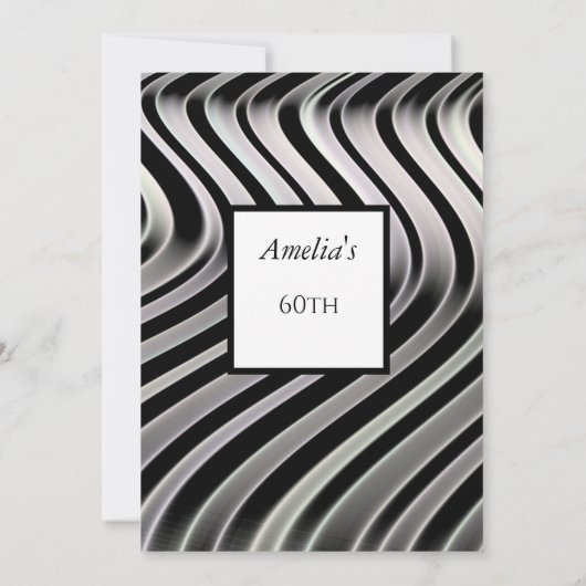 Zwart Witte Abstracte Verjaardagsfeestje Kaart (Achterkant)