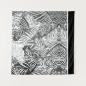 Zwart-witte abstracte zebra-art wandkleed (Voorkant (horizontaal))