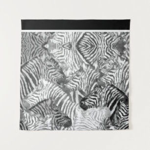 Zwart-witte abstracte zebra-art wandkleed
